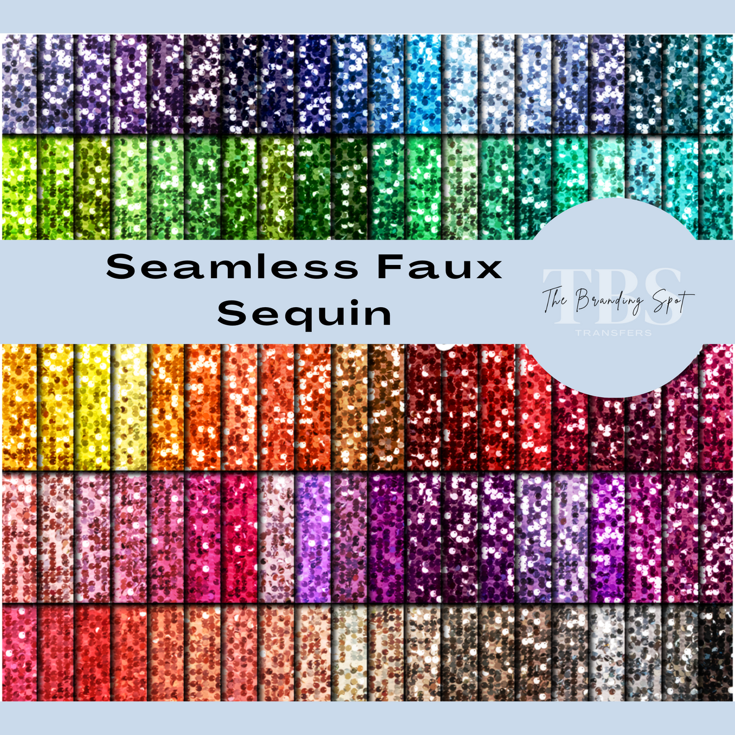 CUSTOM TEXT Seamless Faux Sequin Doodle Font Full Color DTF Transfers