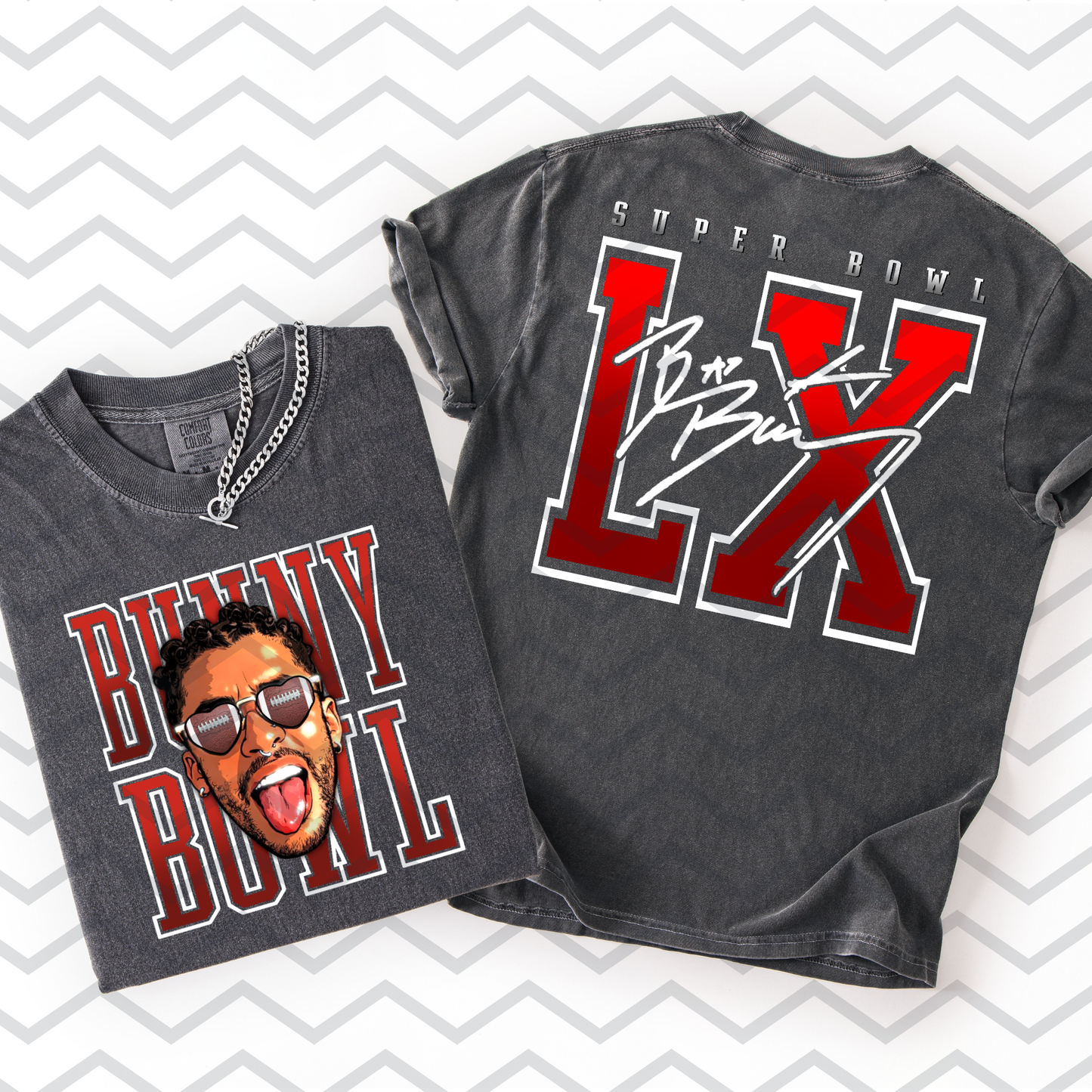 Bunny Bowl Signature (Front/Back Options - LIX) Full Color DTF Transfer