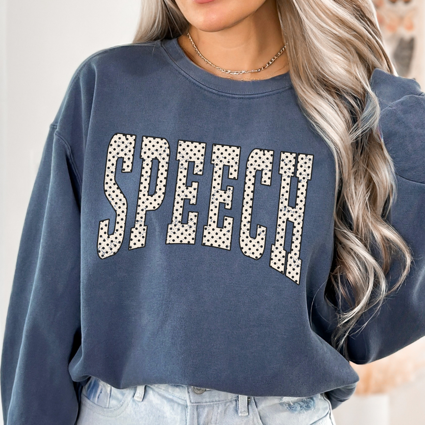 Polka Dot Speech (Varsity) Full Color DTF Transfer