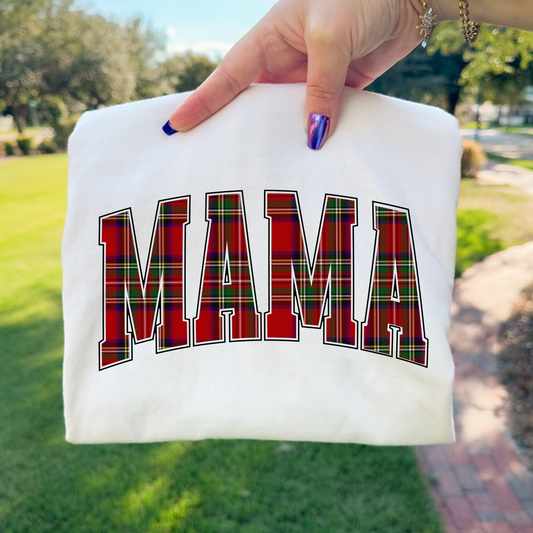 Plaid Red Mama Full Color DTF Transfer