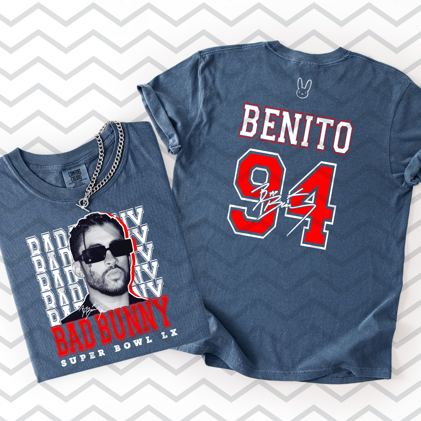 Benito 94 (Front/Back Options - Bunny Bowl LIX) Full Color DTF Transfer
