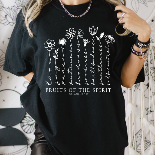 Floral Fruit Of The Spirit Galatians 5:22 Full Color DTF Transfer