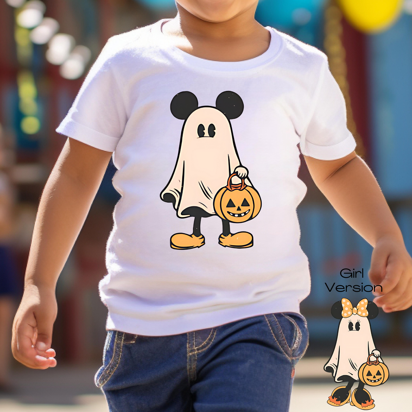 Mouse Ghost (BOY/GIRL) Option Full Color DTF Transfer