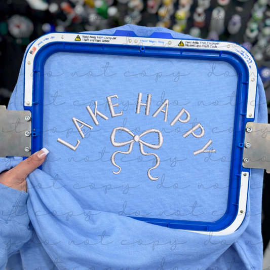 Lake Happy (Bow) Embroidered Sweatshirt/T-Shirt