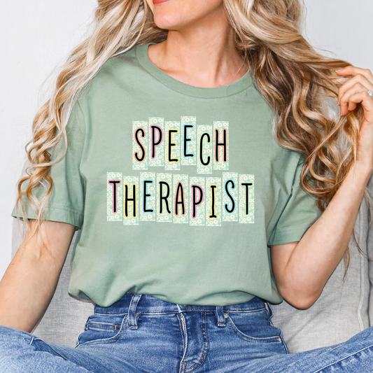 Speech Therapist (Floral Boxed) Full Color DTF Transfer