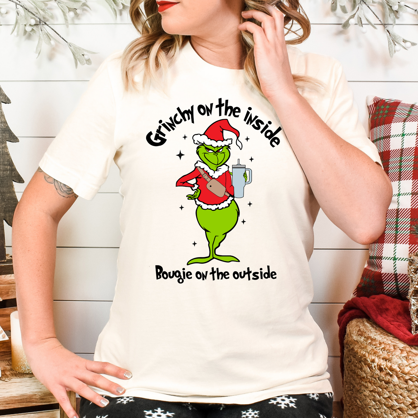 Grinchy On The Inside Bougie On The Outside Full Color DTF Transfer