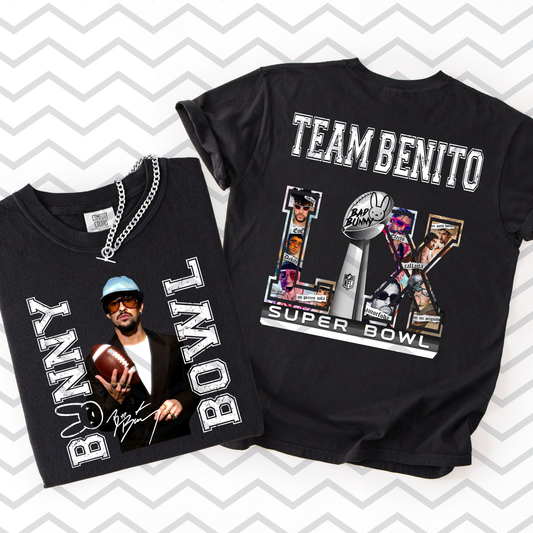Team Benito (Front/Back Options - Bunny Bowl LIX) Full Color DTF Transfer