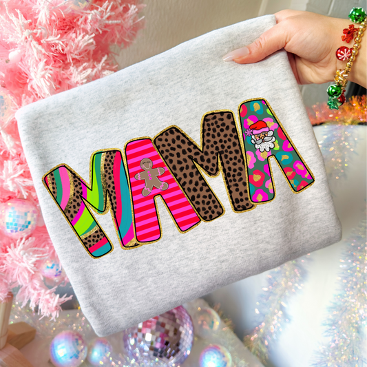 Groovy Christmas Mama (MAMA ONLY- ALPHA AVAILABLE FOR OTHER NAMES - SEE THAT LISTING) Full Color DTF Transfer