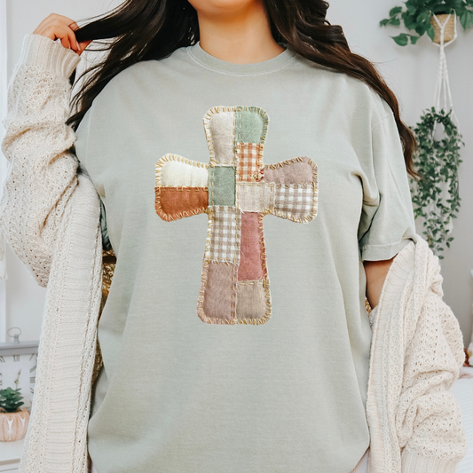 Patchwork Cross Full Color DTF Transfer