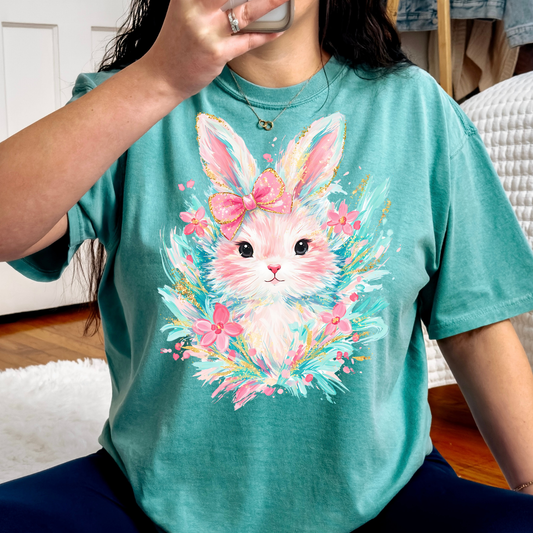 Pastel Brushstroke Bunny Full Color DTF Transfer