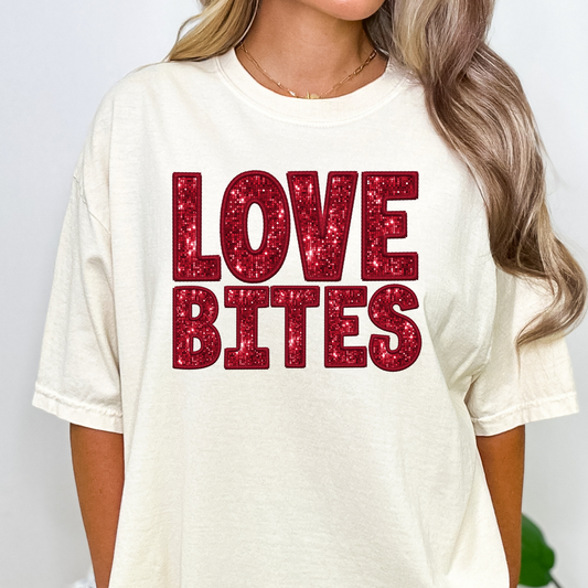 Love Bites (Faux Sequin & Embroidery) Full Color DTF Transfer