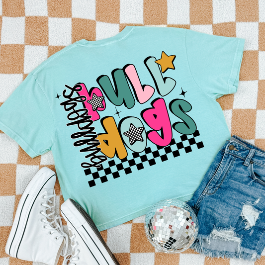 Bulldogs (Stacked Checkered Stars) Full Color DTF Transfer