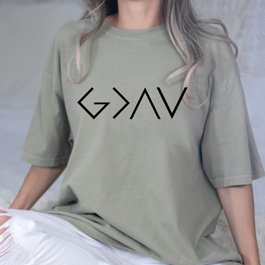 God Is Greater Than The Highs And Lows G>AV (Multi Color Options) Full Color DTF Transfer