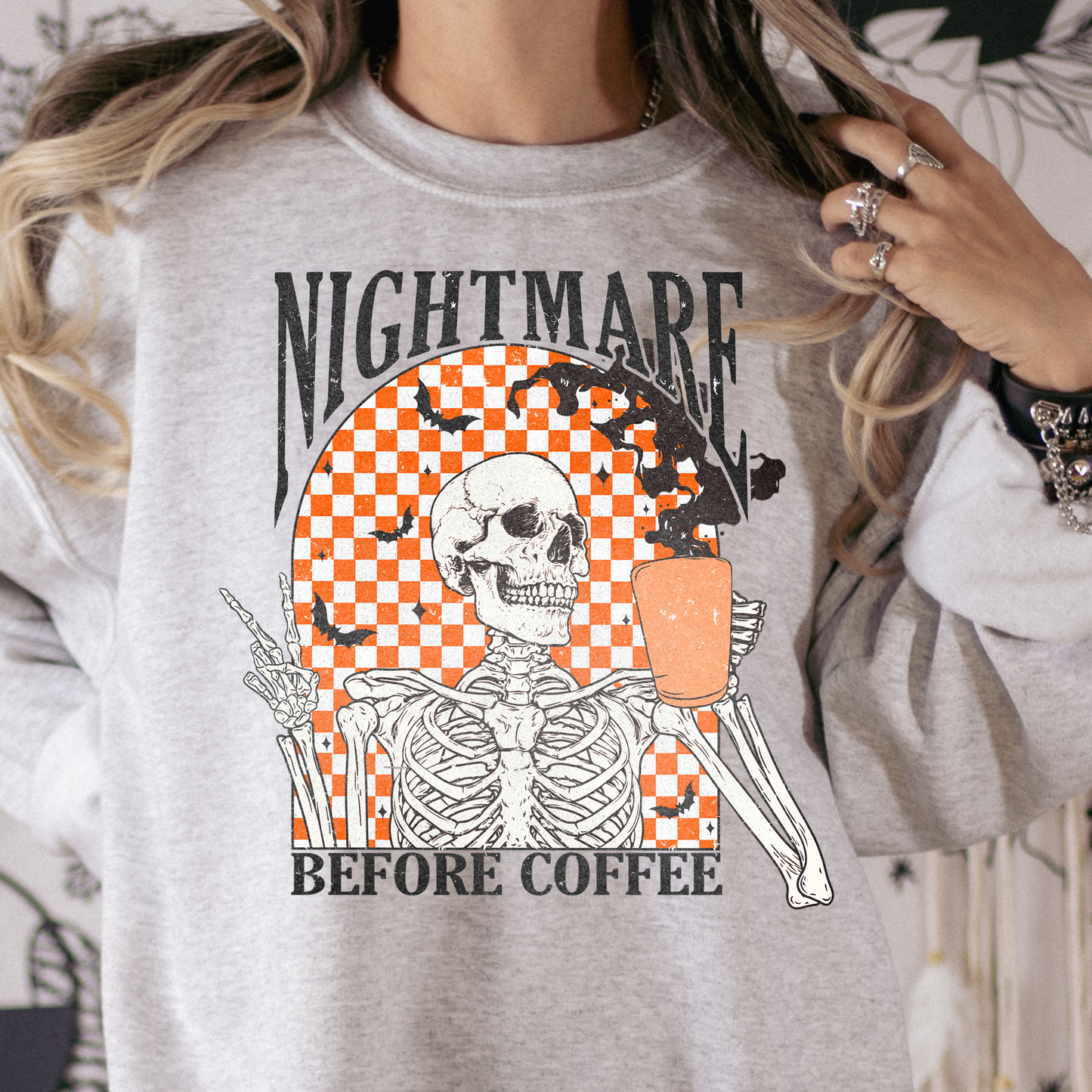 Nightmare Before Coffee Full Color DTF Transfer