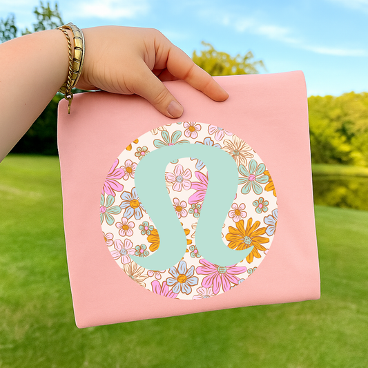 Floral Lululemon Full Color DTF Transfer