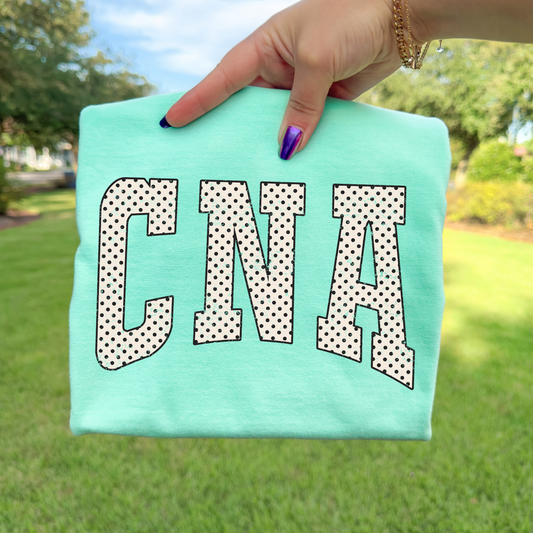 Polka Dot CNA (Varsity) Full Color DTF Transfer