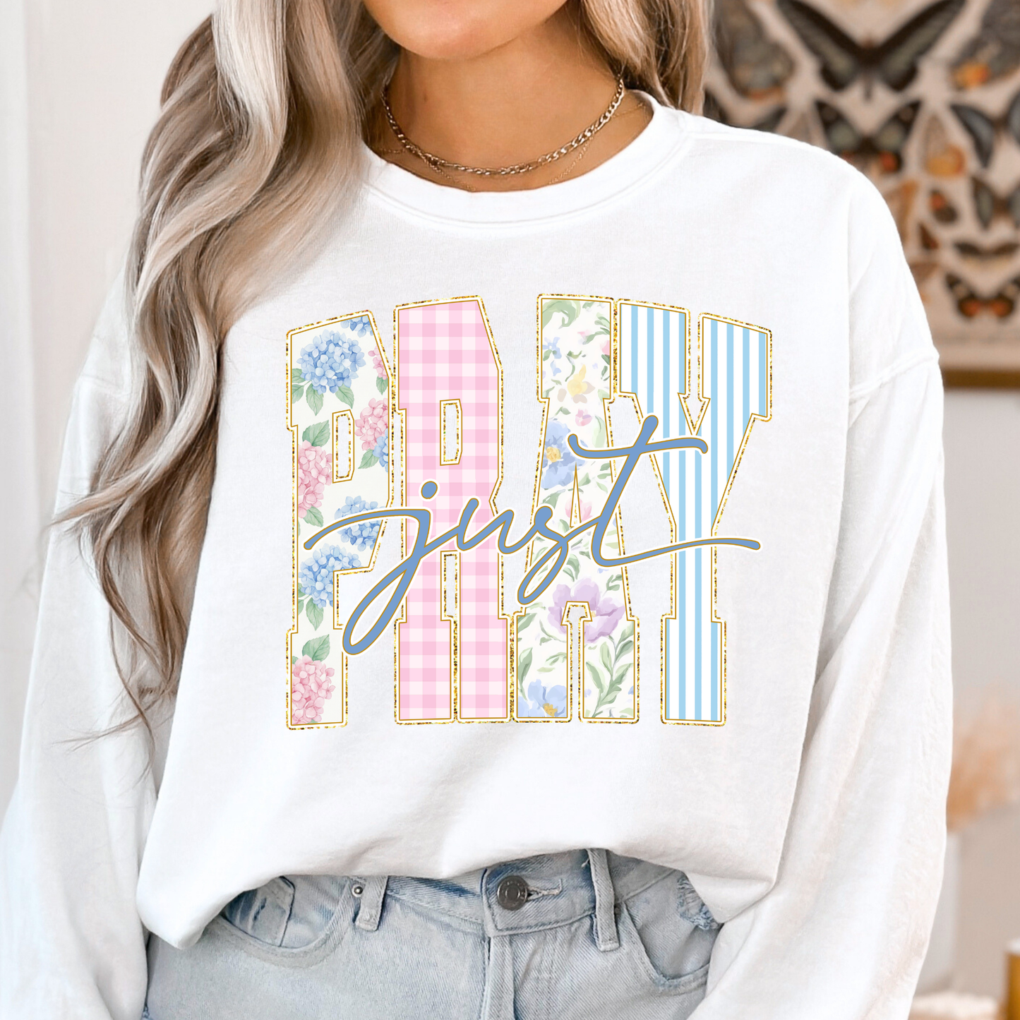 Just Pray Full Color DTF Transfer