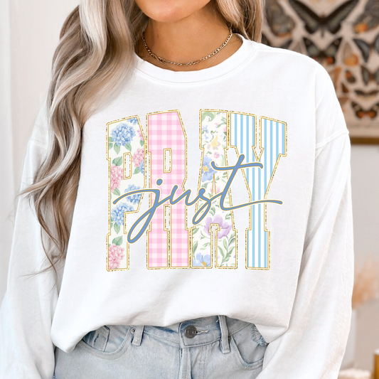 Just Pray Full Color DTF Transfer