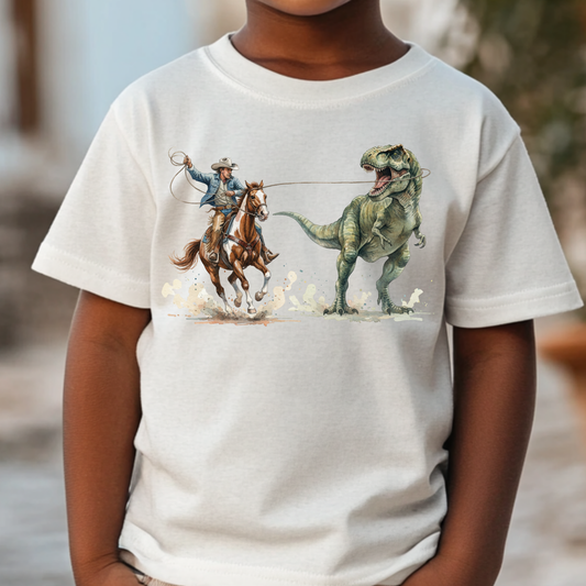 Roping Dinosaur Full Color DTF Transfer