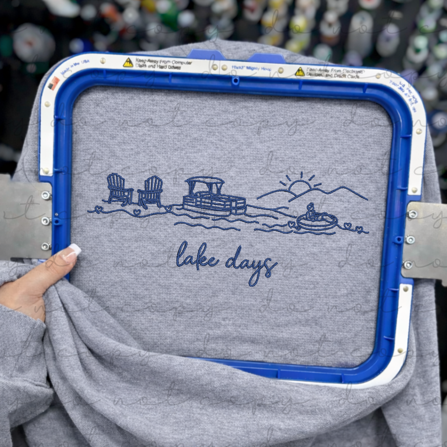 Lake Days (Line Art) Embroidered Sweatshirt/T-Shirt