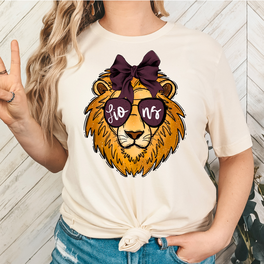 Lions (Maroon) Full Color DTF Transfer