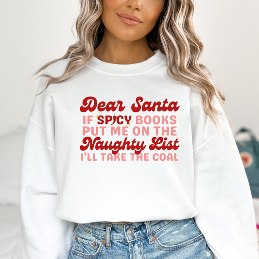 Dear Santa If Spicy Books Put Me On The Naughty List... Full Color DTF Transfer