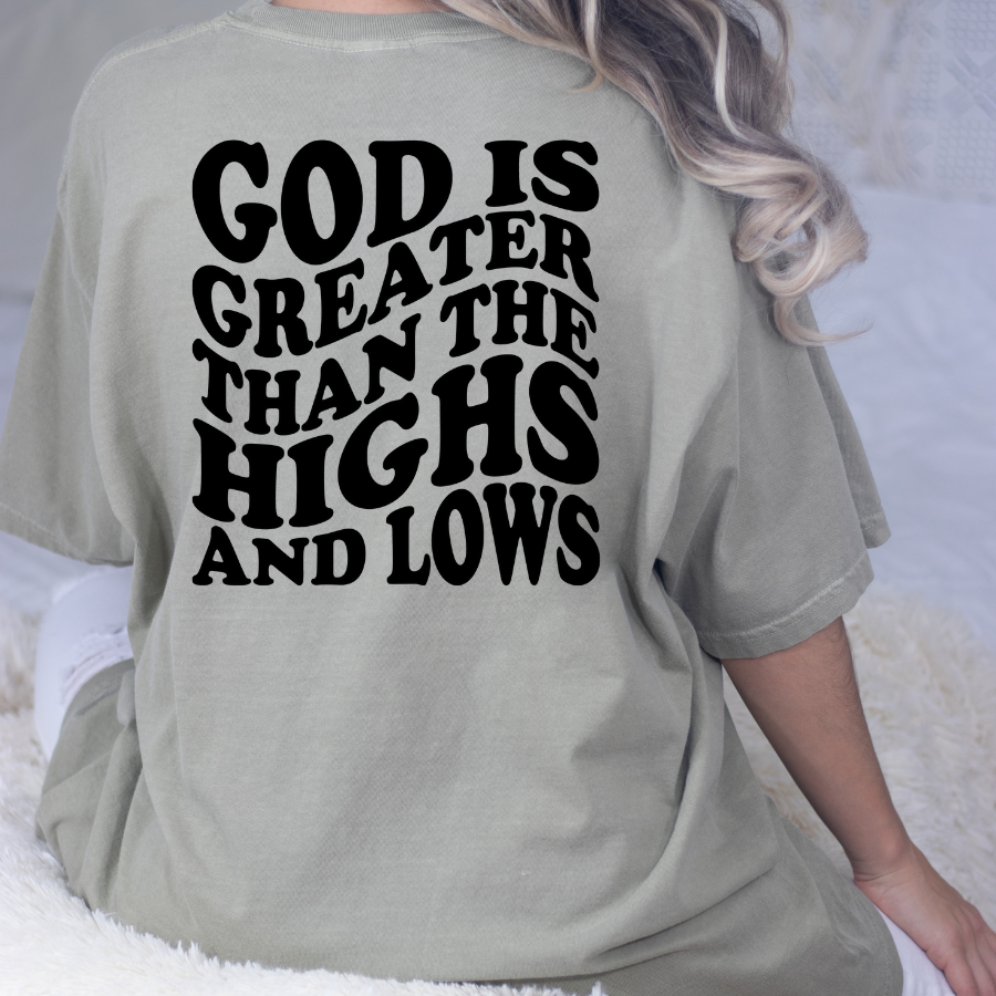 God Is Greater Than The Highs And Lows (Multi Color Options) Full Color DTF Transfer