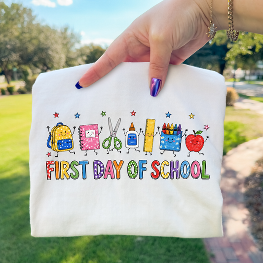 First Day of School (School Supplies) Full Color DTF Transfer