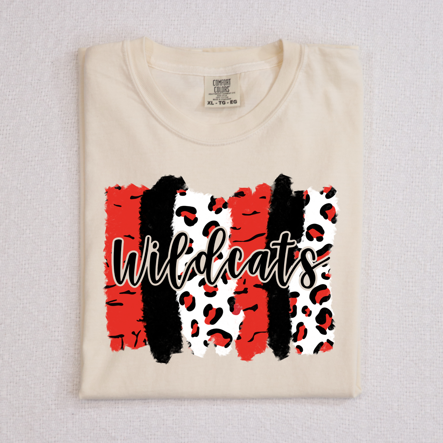Wildcats (Brush Stroke) Red/Black Full Color DTF Transfer