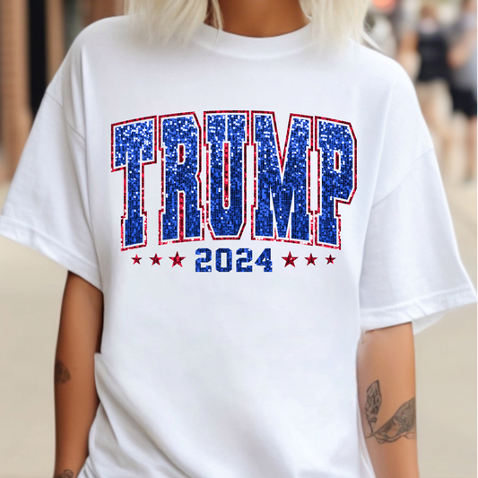 Faux Sequin Trump 2024 Full Color DTF Transfer