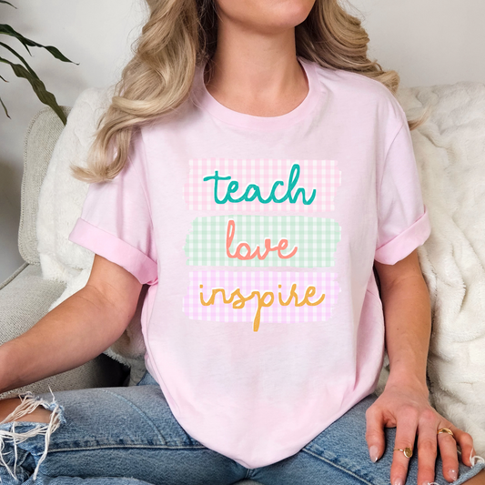 Teach Love Inspire (Stacked) Full Color DTF Transfer