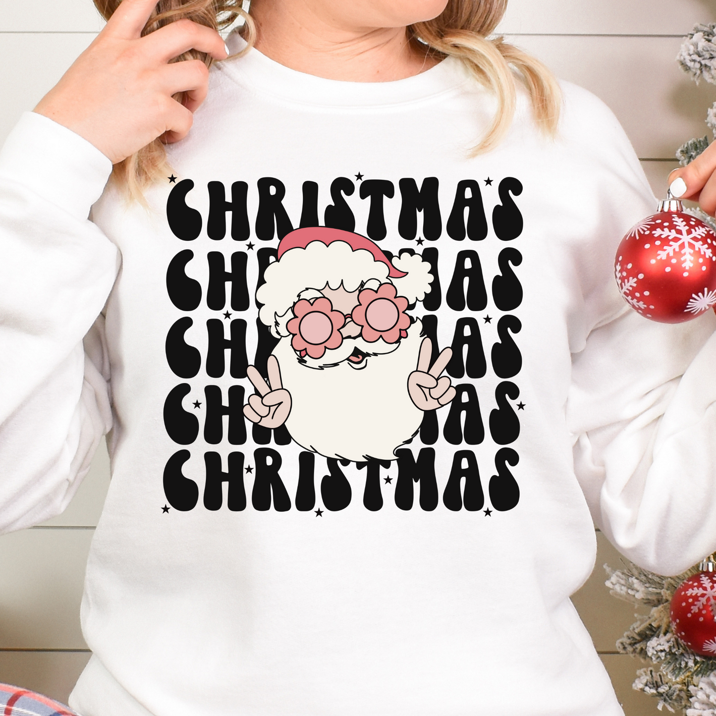 Christmas Repeat (Pink Santa) Full Color DTF Transfer