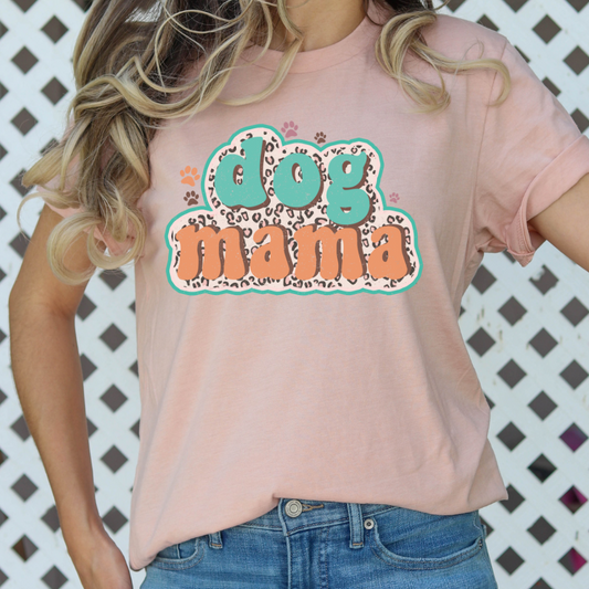 Dog Mama (Teal/Orange w/Leopard) Full Color DTF Transfer