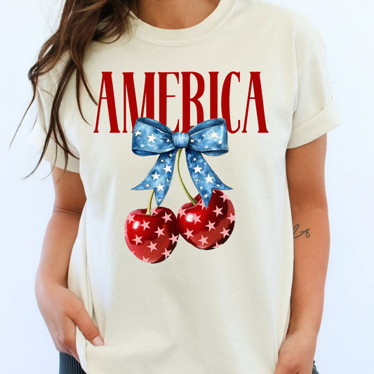 America Cherries Full Color DTF Transfer