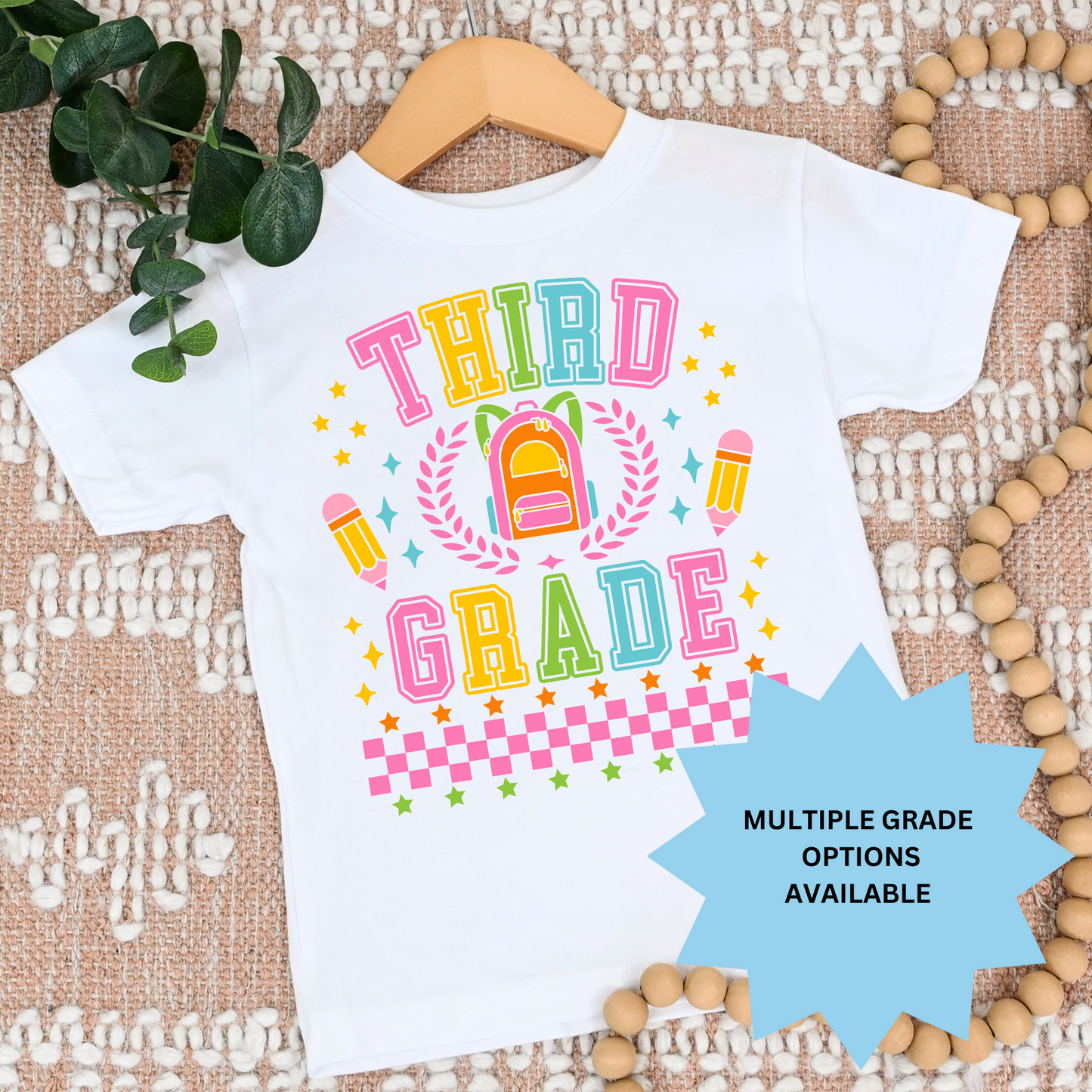Preppy Multi Color Grade (MULTI GRADE OPTIONS) Checkered Back To School Full Color DTF Transfers