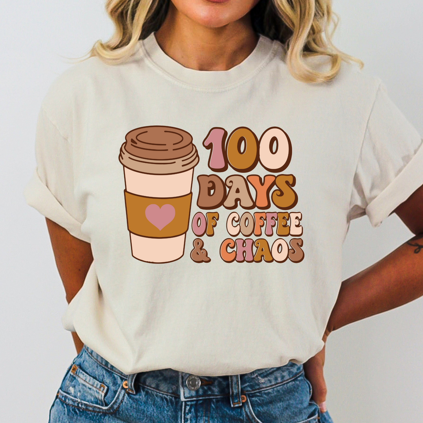 100 Days of Coffee and Chaos Full Color DTF Transfers