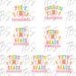 Preppy Multi Color Grade (MULTI GRADE OPTIONS) Checkered Back To School Full Color DTF Transfers