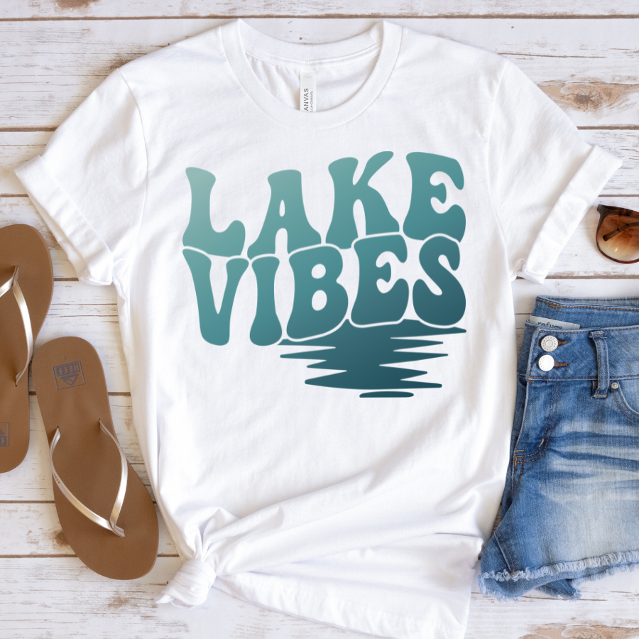 Lake Vibes (Blue Fade) Full Color DTF Transfer