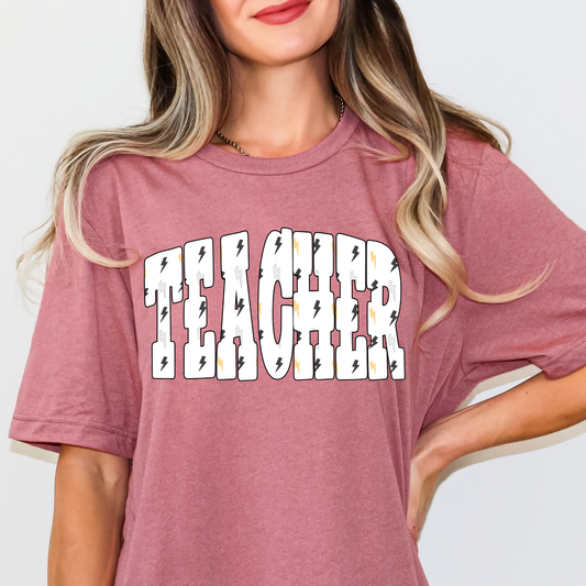 Teacher (Lightning Bolt) Full Color DTF Transfer