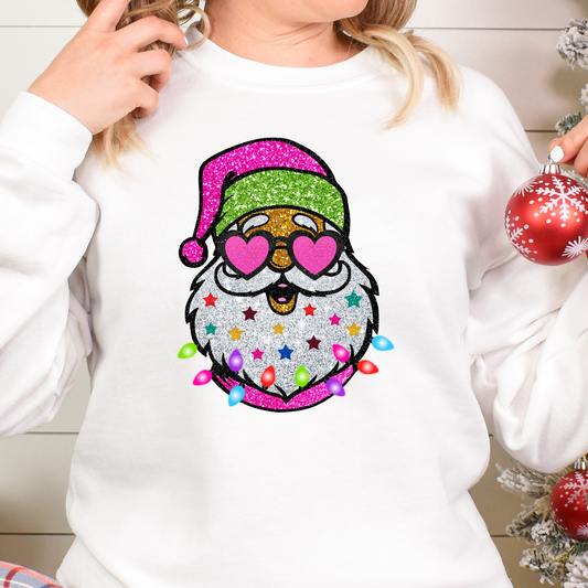 Glitter (Faux) Santa Full Color DTF Transfer