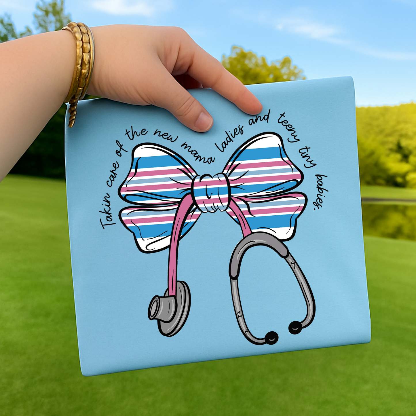Labor and Delivery Bow Stethoscope Full Color DTF Transfer
