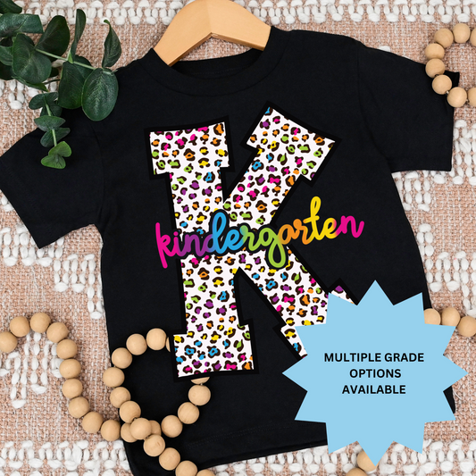 Rainbow Leopard Grade (MULTI GRADE OPTIONS) Back To School Full Color DTF Transfers