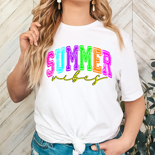 Summer vibes (Bright Colors) Full Color DTF Transfer