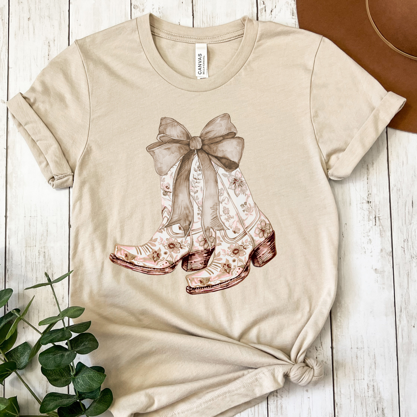 Tan/Brown Western Boots Full Color DTF Transfer