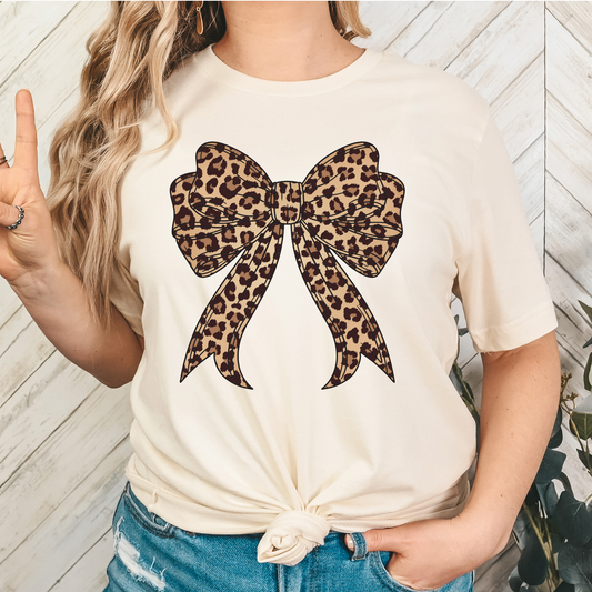 Leopard Bow Full Color DTF Transfer