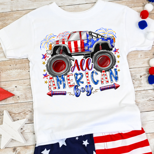 All American Boy (Monster Truck) Full Color DTF Transfer