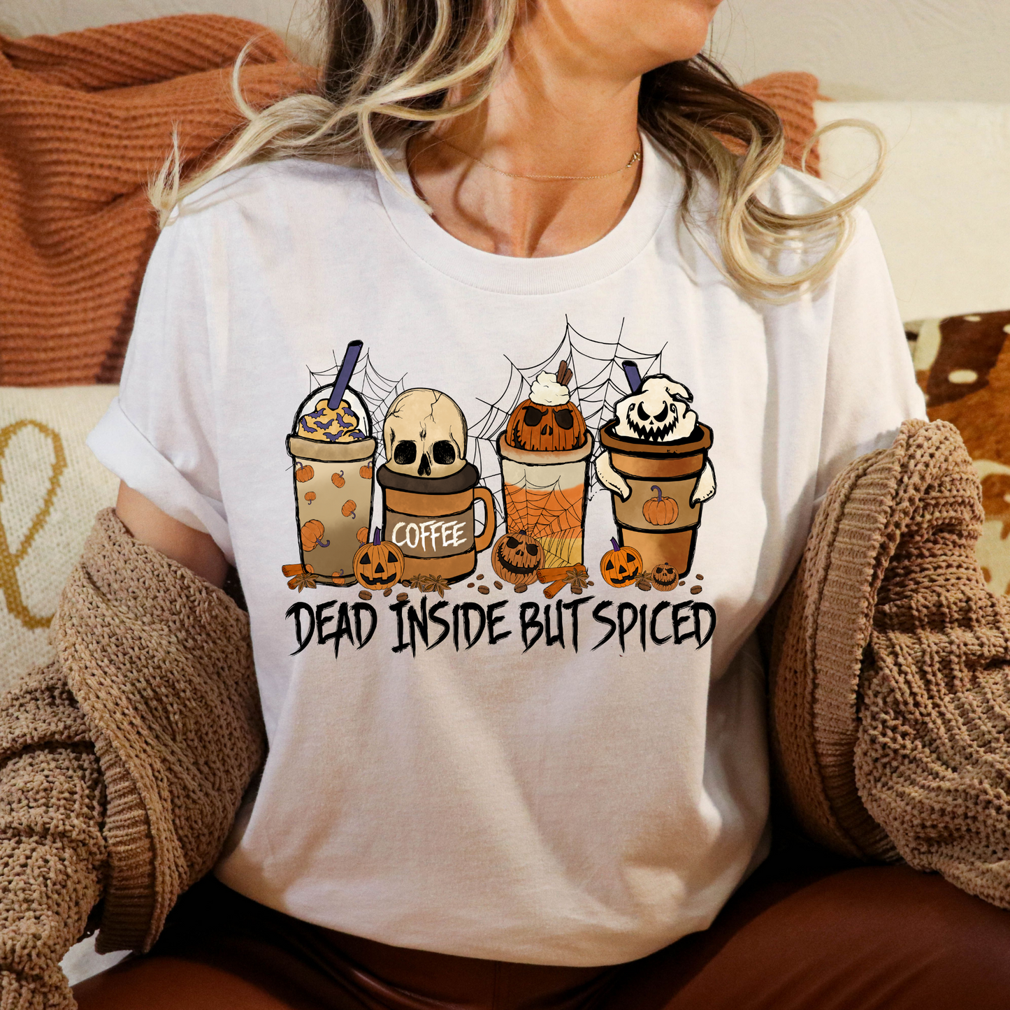 Dead Inside But Spiced (Coffee) Full Color DTF Transfer