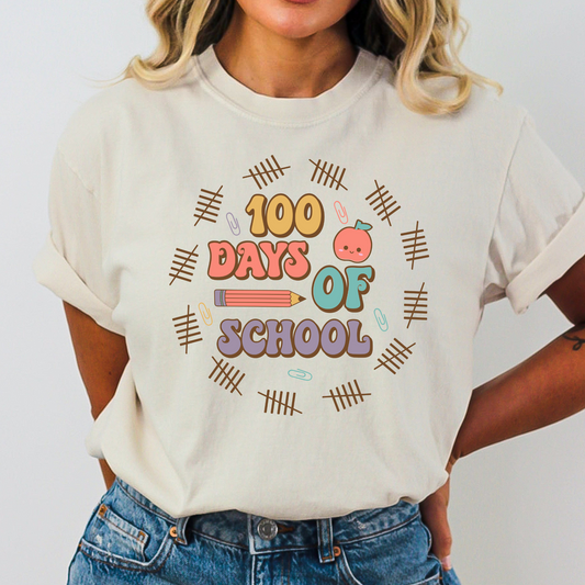 100 Days of School (Tik Marks) Full Color DTF Transfers