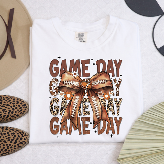 Game Day Repeat (Football Bow) Full Color DTF Transfer