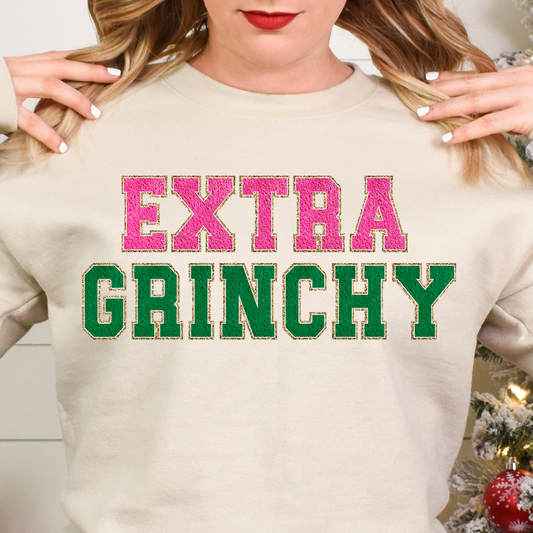 Extra Grinchy (Faux Chenille) Full Color DTF Transfer